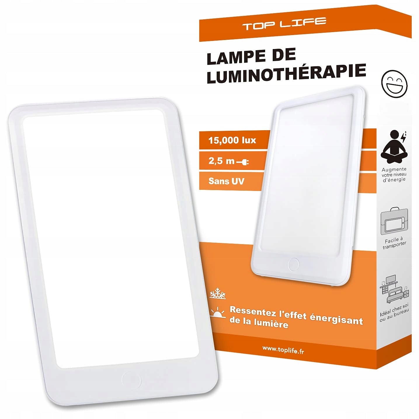 LAMP FOR LIGHT THERAPY TOP LIFE 10000 LUX 3 LEVELS OF ADJUSTMENT Packaging status original