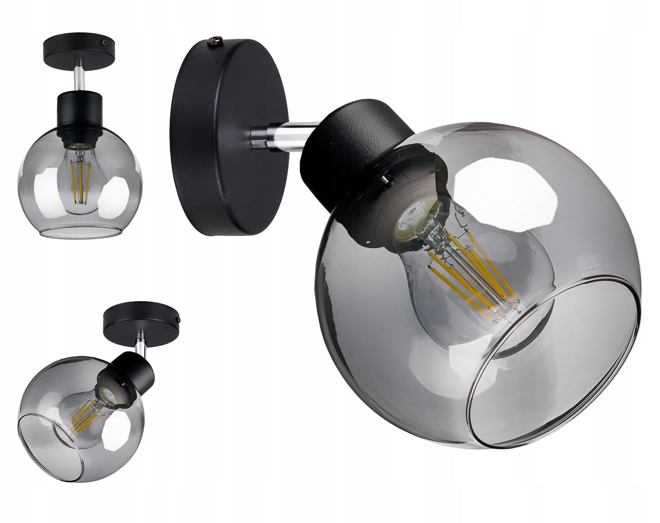LAMP KINKIET movable wall glass LOFT BALL
