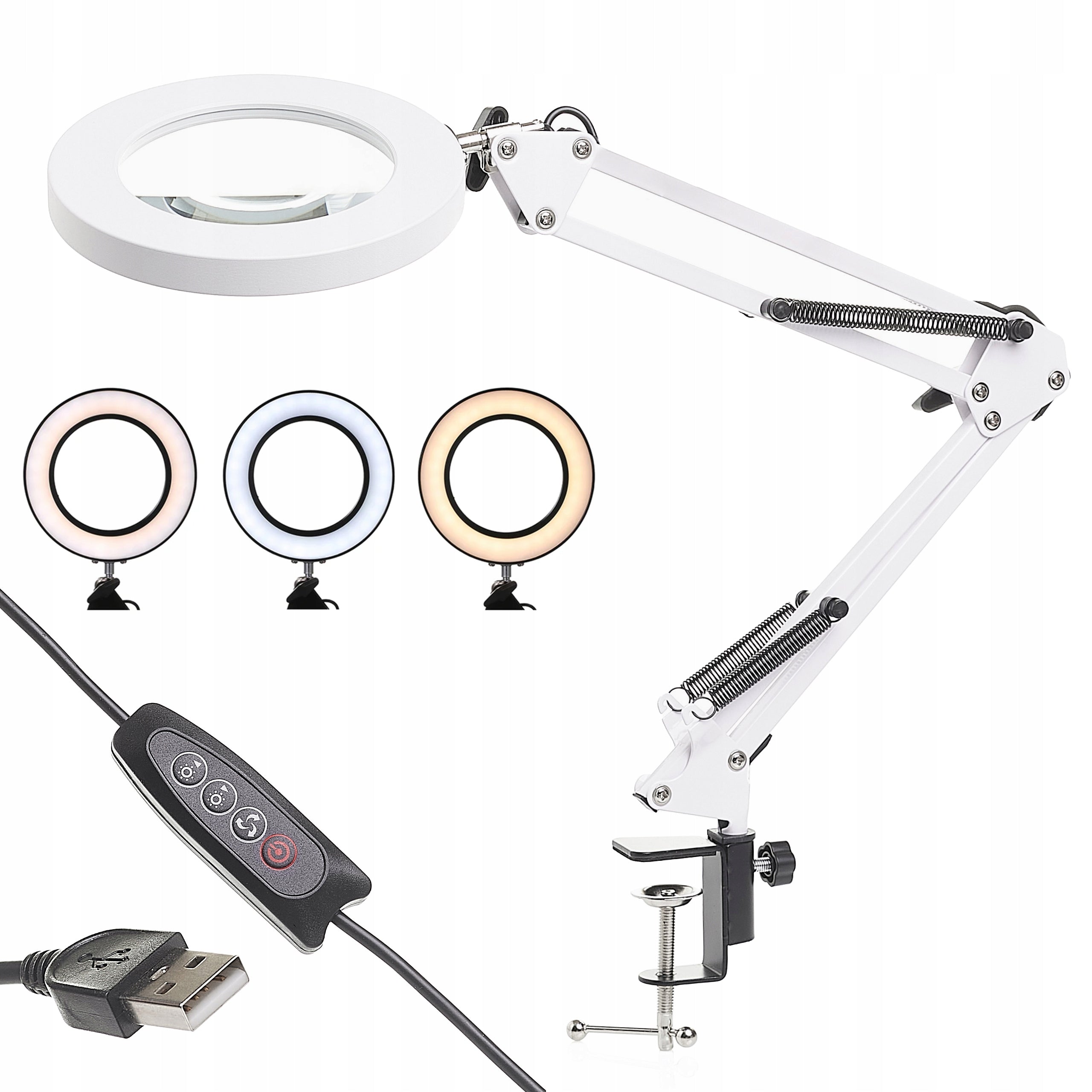 LAMP WITH MAGNIFYING GLASS OFFICE COSMETIC MAGNIFICATION 5X FOR JEWELER TECHREBAL
