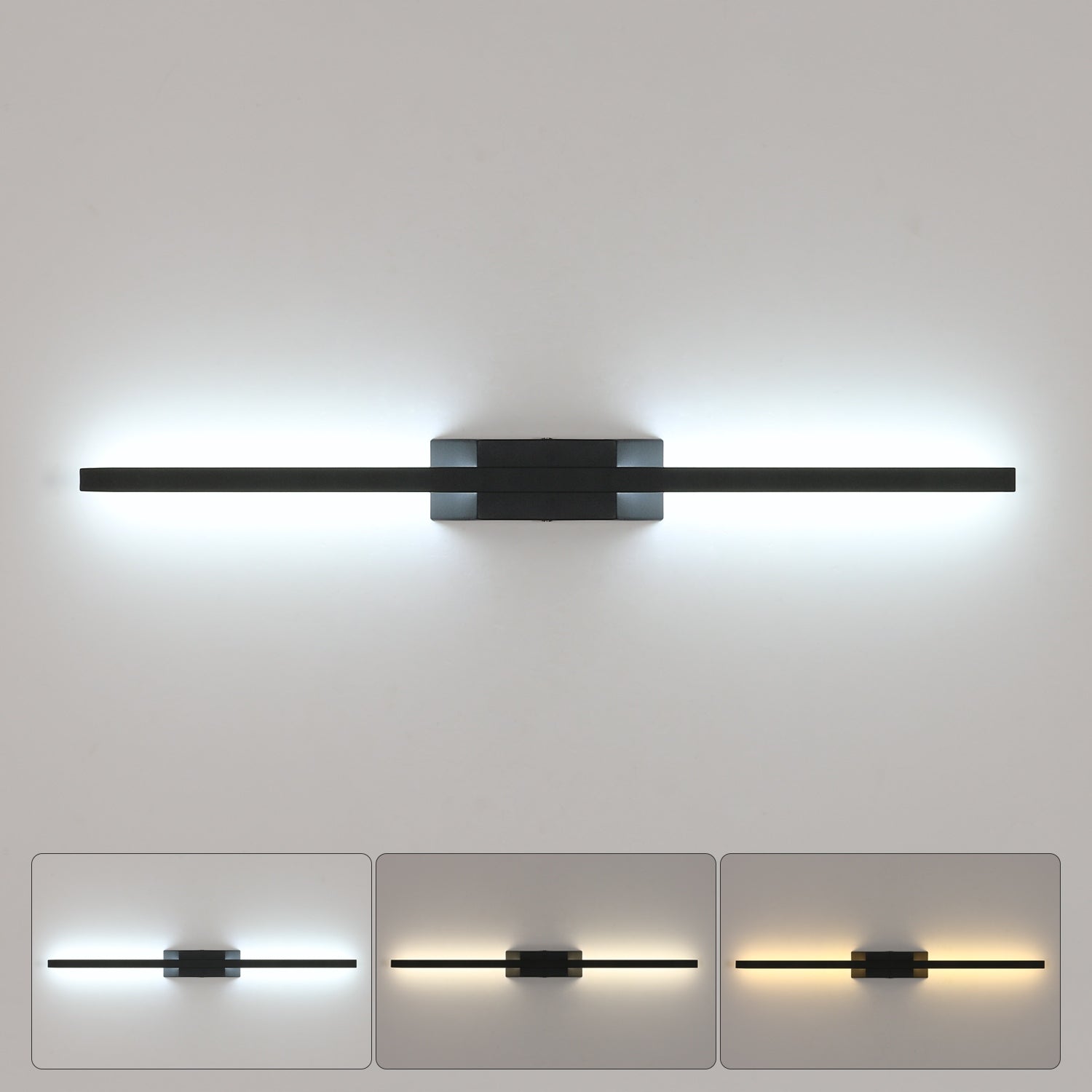 LAMPA LINIOWA SCIENNA LED KINKIET CZARNA NOWOCZESNA 8W 3000K/4500K/6500K