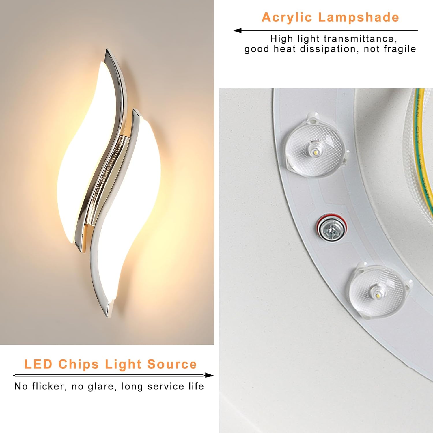 LAMPA SCIENNA CHROM KINKIET LED NOWOCZESNA DO SALONU KORYTARZ 3000K 12W Manufacturer code 30922816