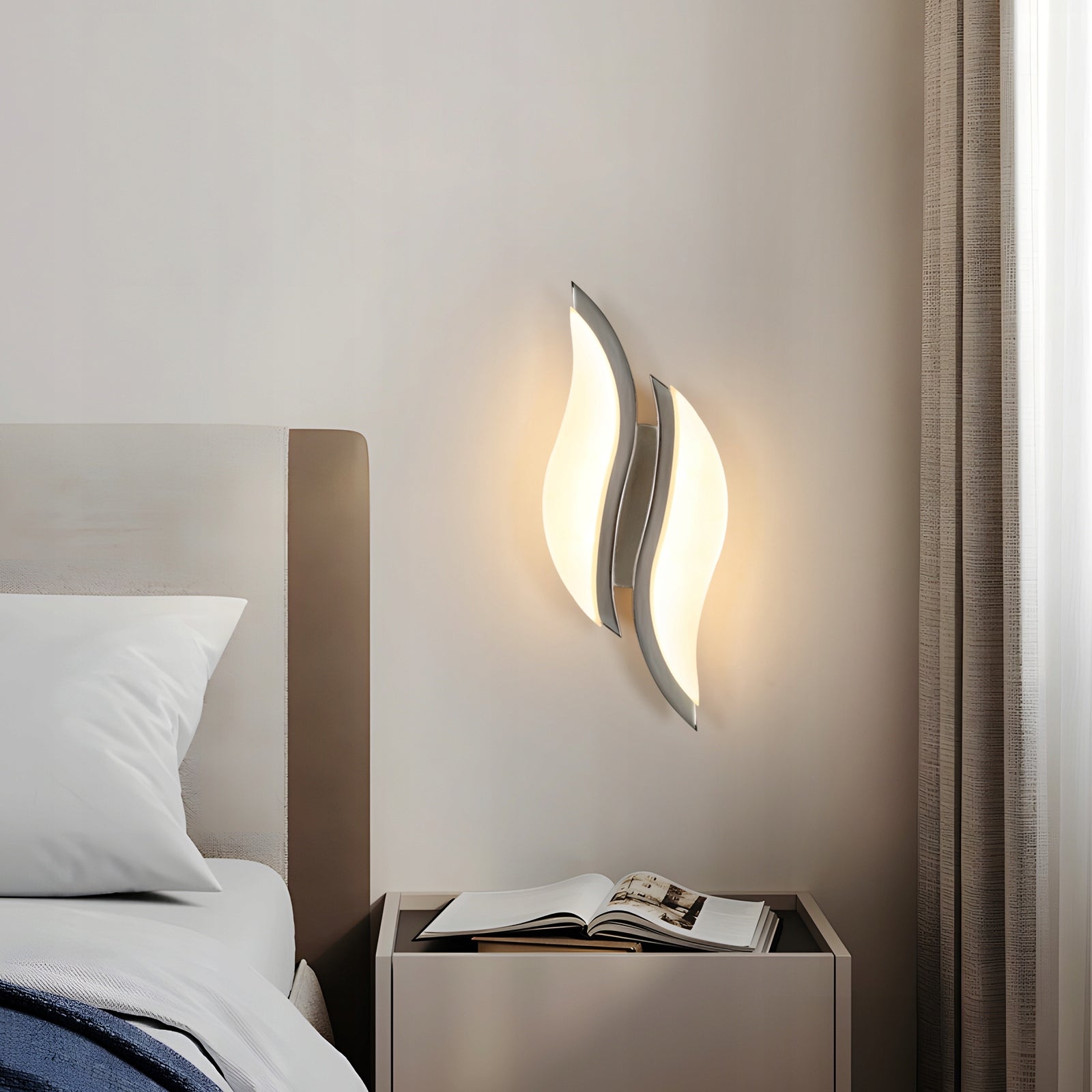 LAMPA SCIENNA CHROM KINKIET LED NOWOCZESNA DO SALONU KORYTARZ 3000K 12W Packaging status original
