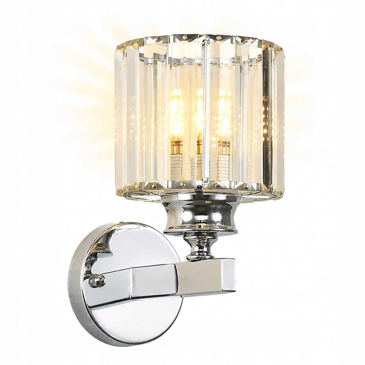 LAMPA SCIENNA E27 KINKIET SCIENNY KRYSZTALOWY LOFT CHROM SALONU NOWOCZESNA