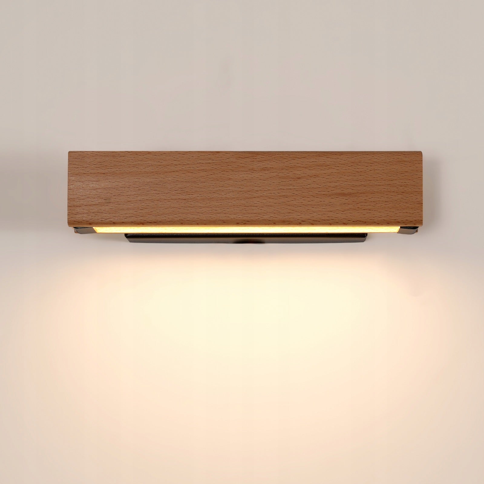 LAMPA ŚCIENNA LED 360° KINKIET CZARNA 3000K 4W DREWNO DO SALONU KREATYWNA Packaging status original