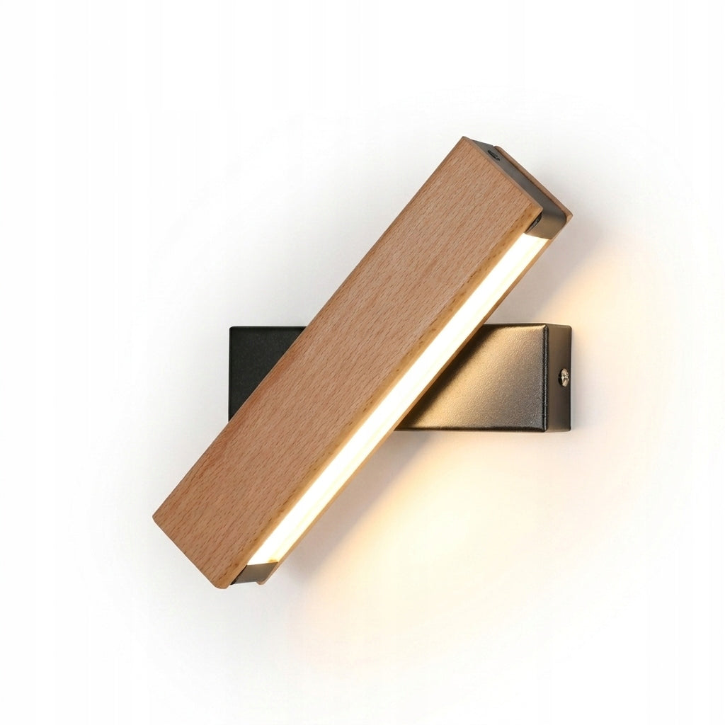 LAMPA SCIENNA LED DREWNO KINKIET CZARNA LAMPKA NOCNA OBROTOWY 3000K 4W Packaging status original