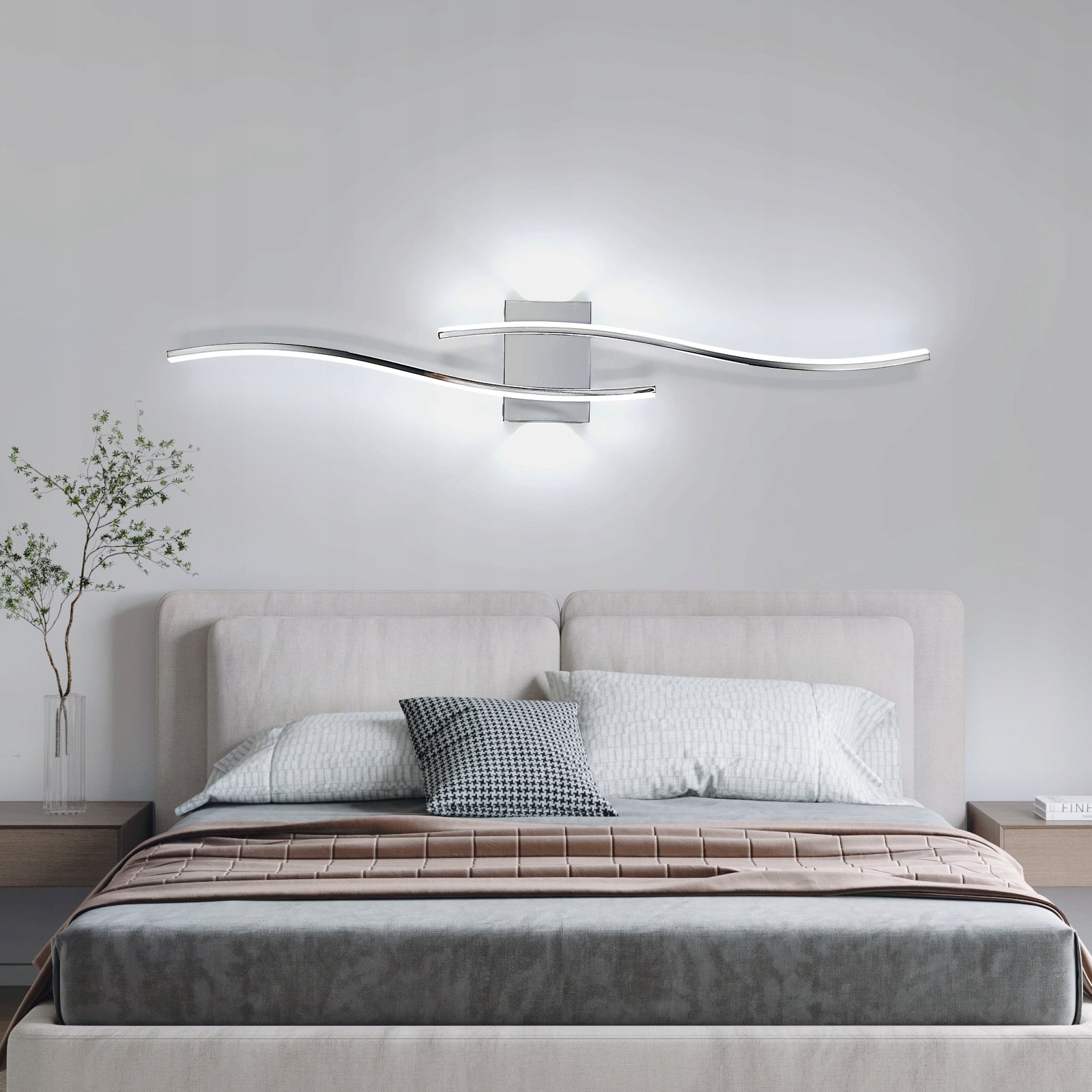 LAMPA SCIENNA LED KINKIET CHROME NOWOCZESNA SALONU KORYTARZ 27W 6500K 89CM Packaging status original