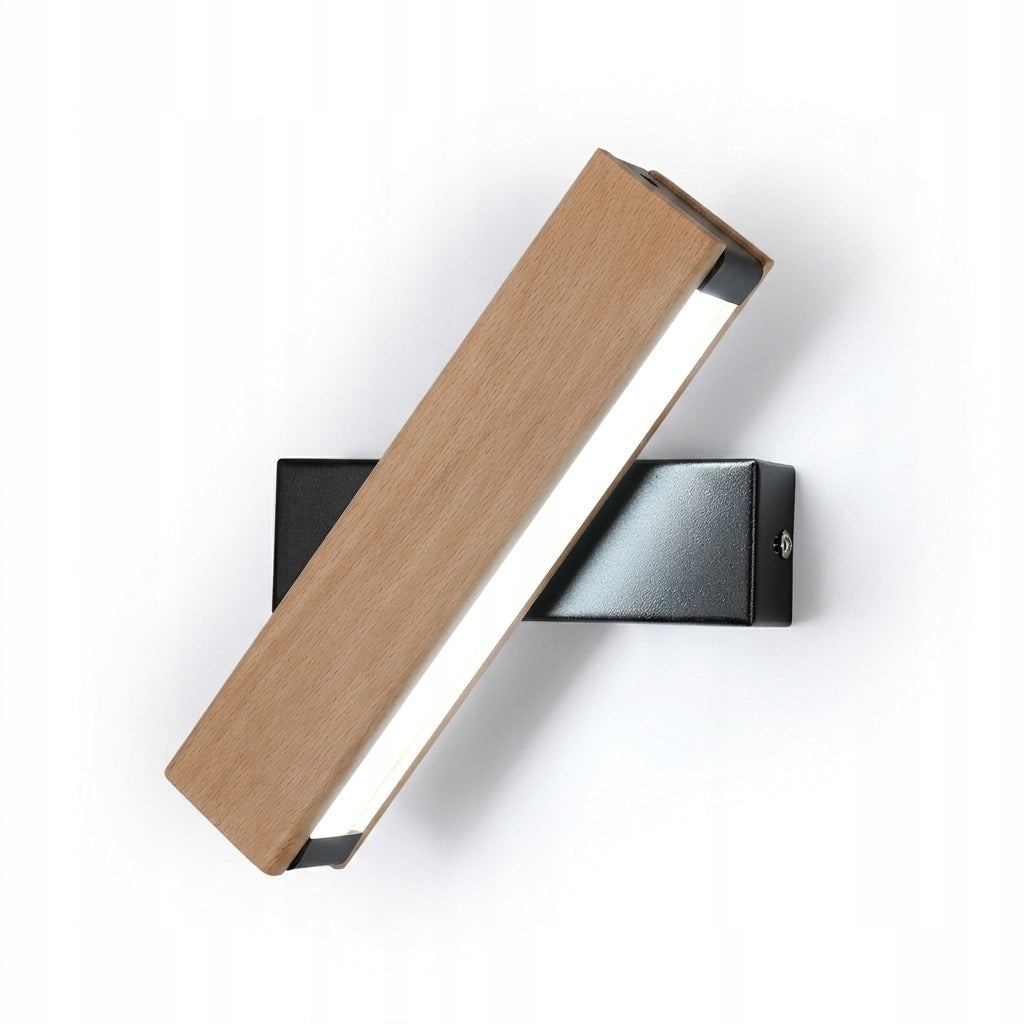 LAMPA SCIENNA LED KINKIET CZARNA OBROTOWY DREWNO DO SYPIALNI 6500K 4W Packaging status original