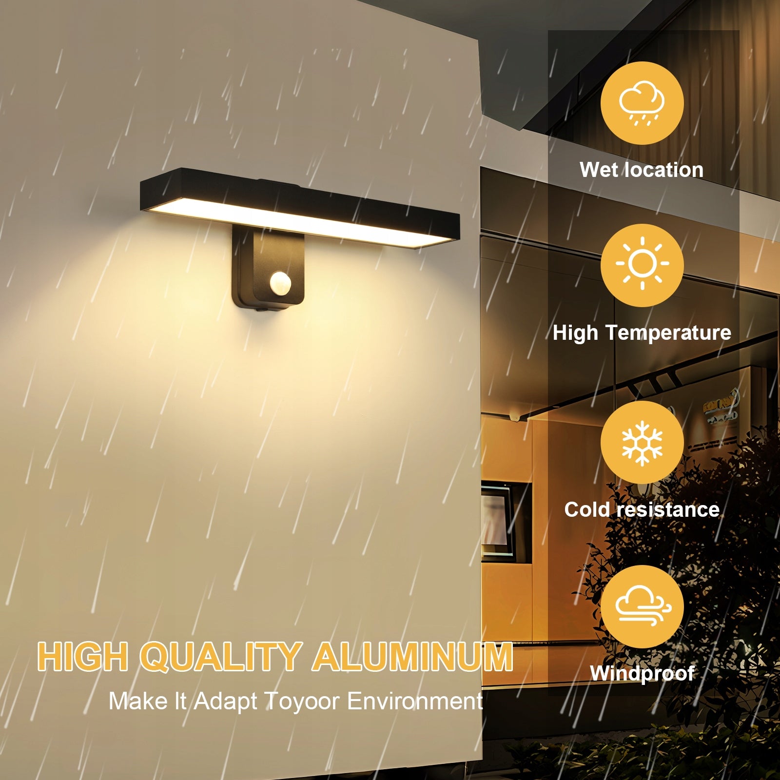 LAMPA SCIENNA LED Z CZUJNIKIEM RUCHU KINKIET ZEWNETRZNY CZARNY 3000K 21W Manufacturer code NL-201019044