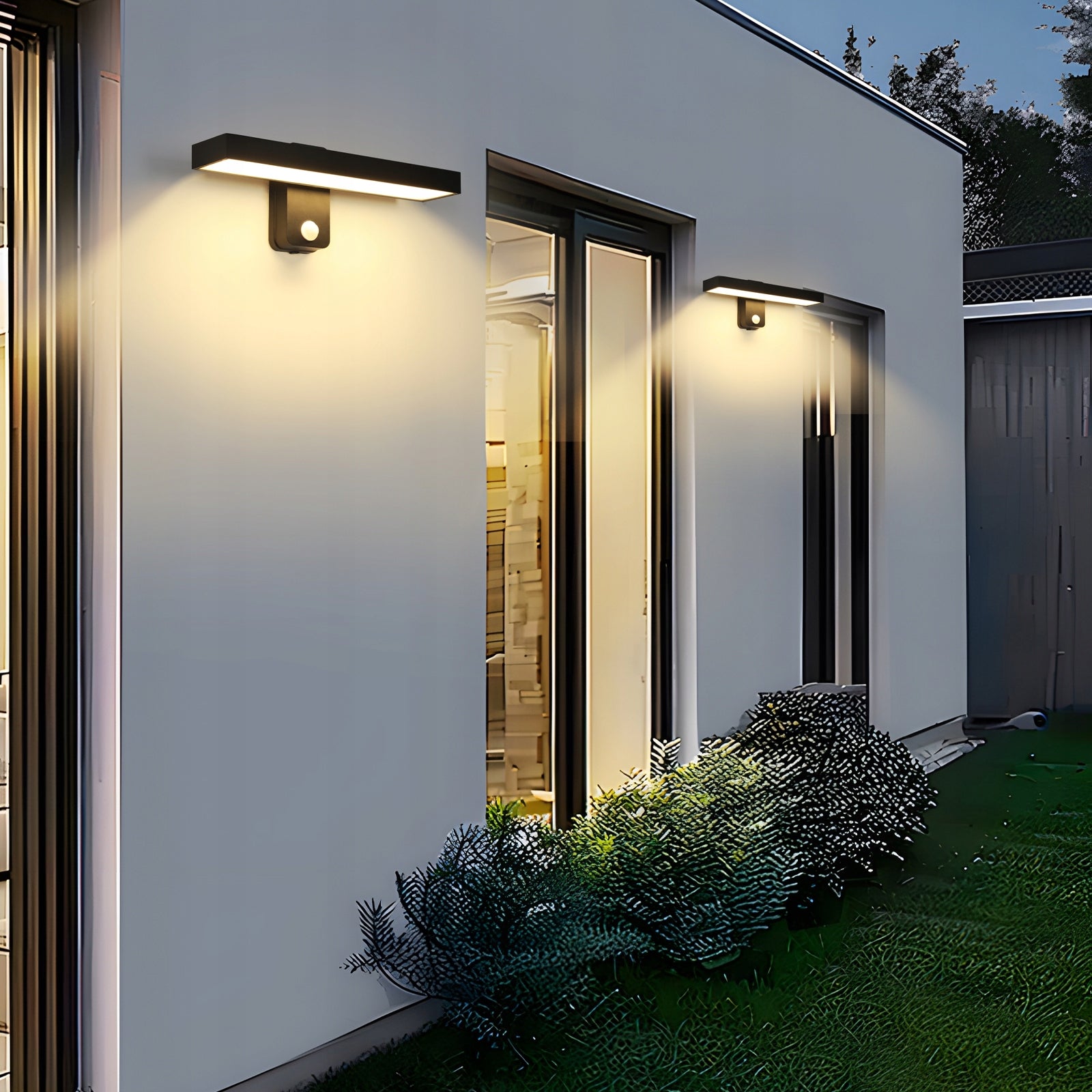 LAMPA SCIENNA LED Z CZUJNIKIEM RUCHU KINKIET ZEWNETRZNY CZARNY 3000K 21W Thread type built-in LED source