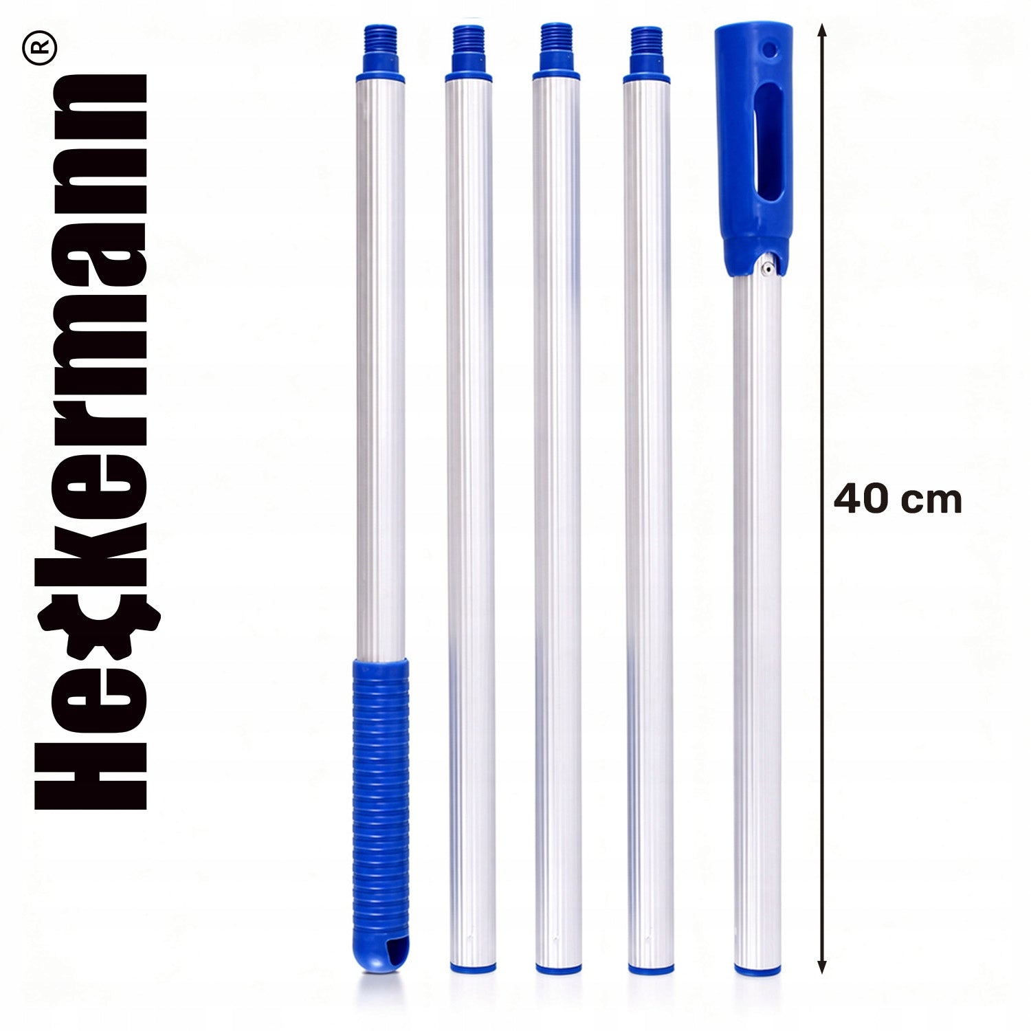 LANDING NET BRUSH THERMOMETER FOR CLEANING THE WATER POOL BOTTOM OF THE WALLS SET Model Zestaw do czyszczenia basenu 2m