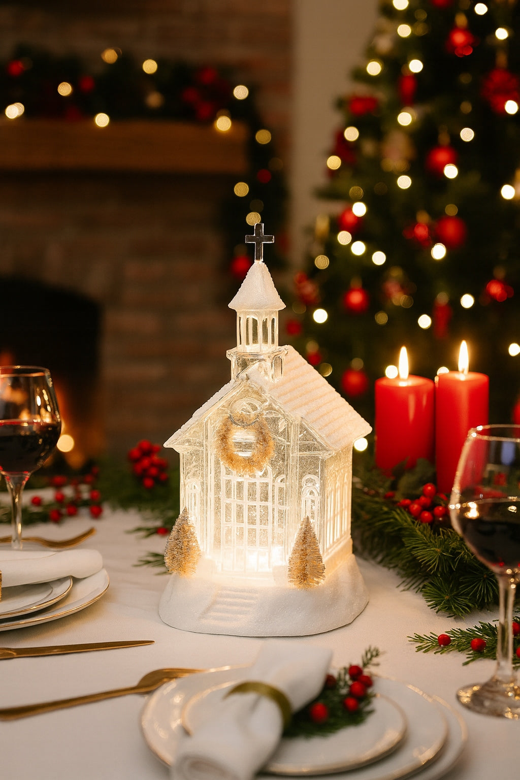 LANTERN MUSIC BOX CHURCH CHRISTMAS ORNAMENT GLOWS CAROL GAME EAN (GTIN) 5907053903331