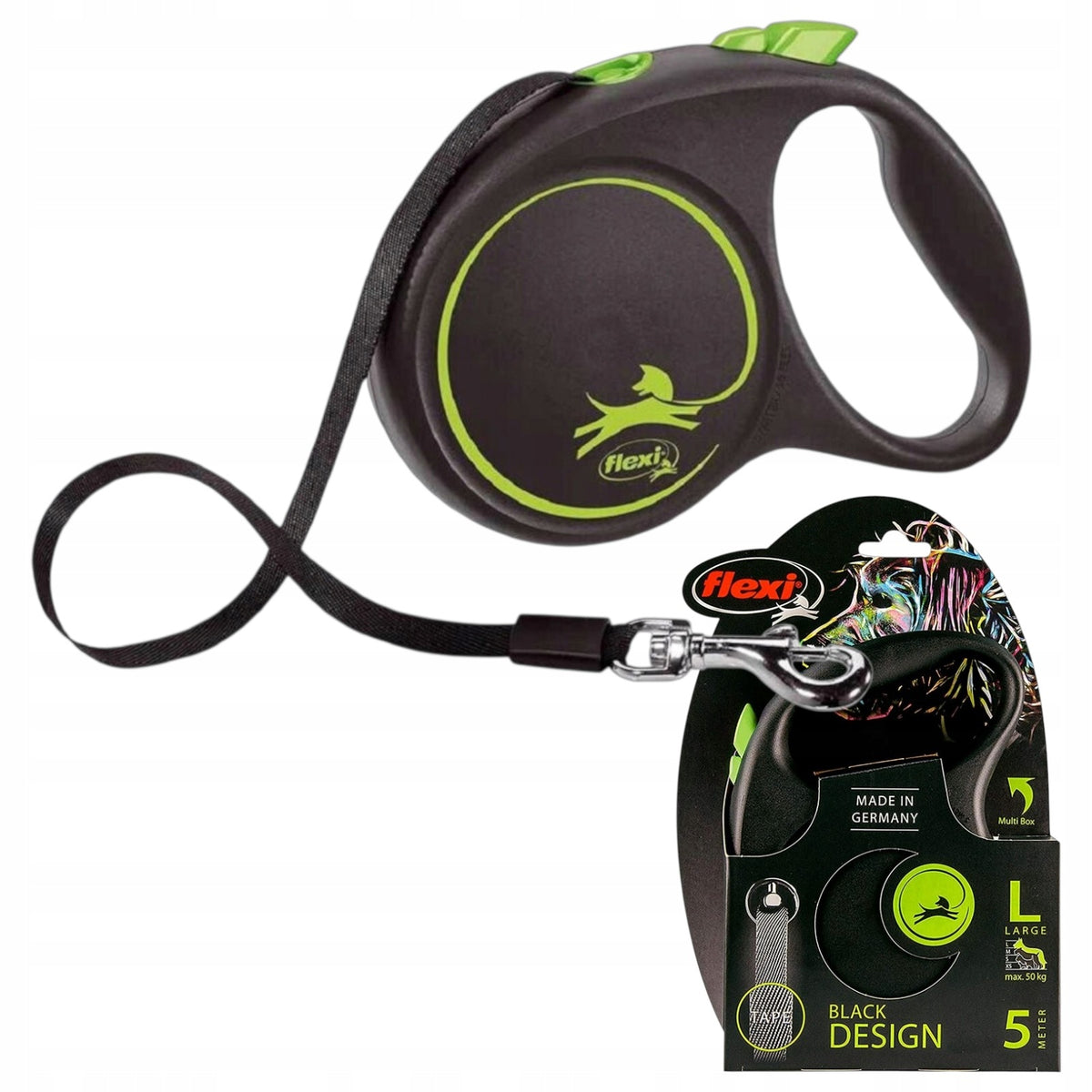 LANYARD For Large Dog Up to 50kg L Automatic Tape Strong Durable Sturdy Packaging status original