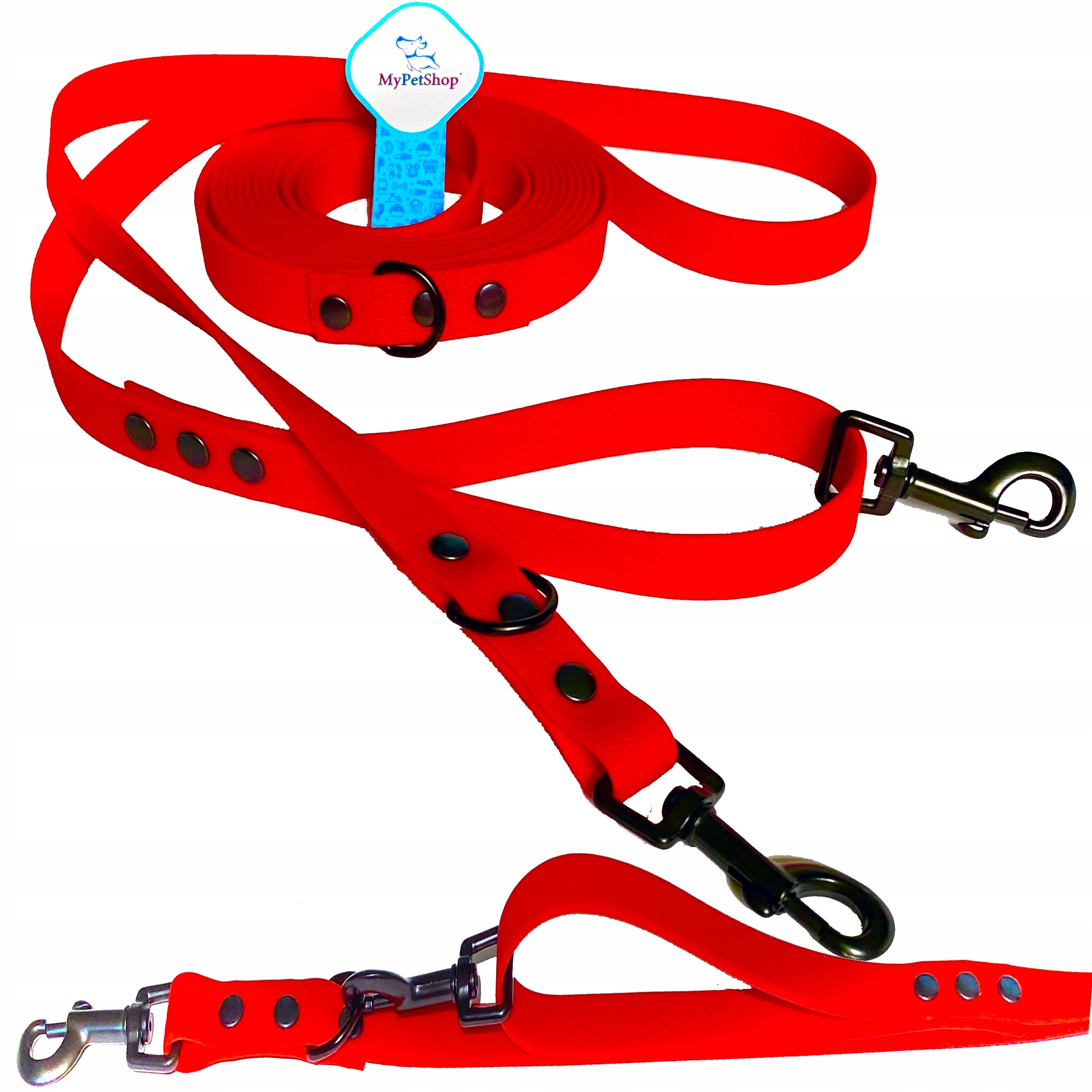 LANYARD for Dog CLIP-ON BIOTHANE 2,5-3,5 -5m TRAINING STRONG WIDE 20mm