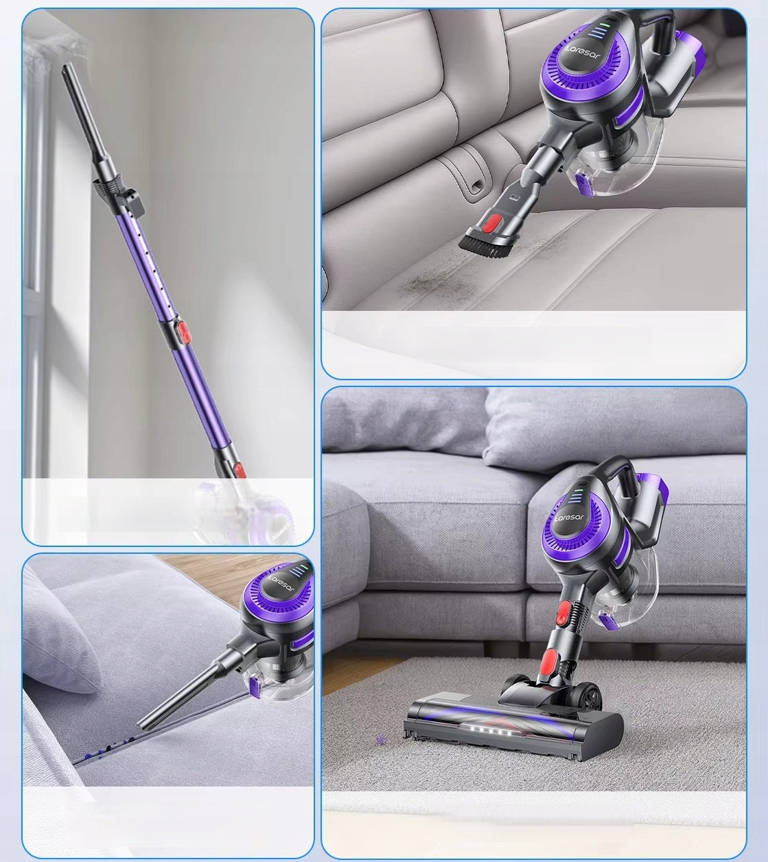 LARESAR V10 Lite Cordless Vertical Vacuum Cleaner for Allergy 38kPa HEPAx2 Manufacturer code Odkurzacz Akumulatorowy dla Alergików HEPA