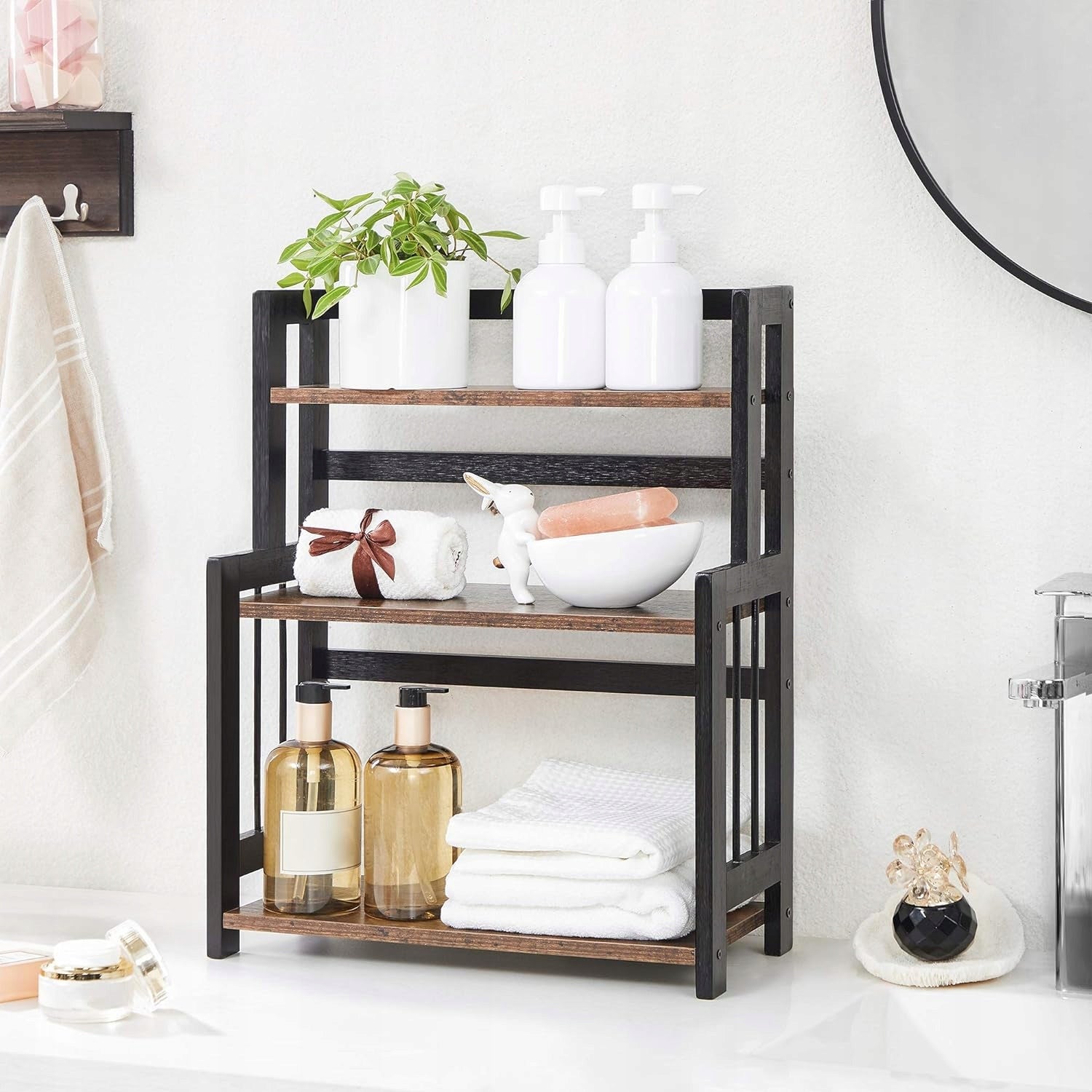 LARGE 3-TIER BOOKCASE KITCHEN ORGANIZER FOR SPICES COUNTERTOP DESK Kind freestanding