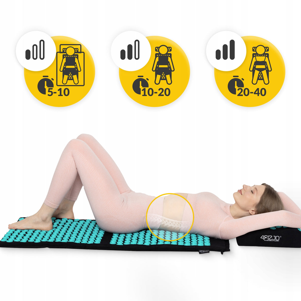 LARGE ACUPRESSURE MAT PILLOW POINT MASSAGE WITH SPIKES SET ERGO 4FIZJO Manufacturer code 5907739313874