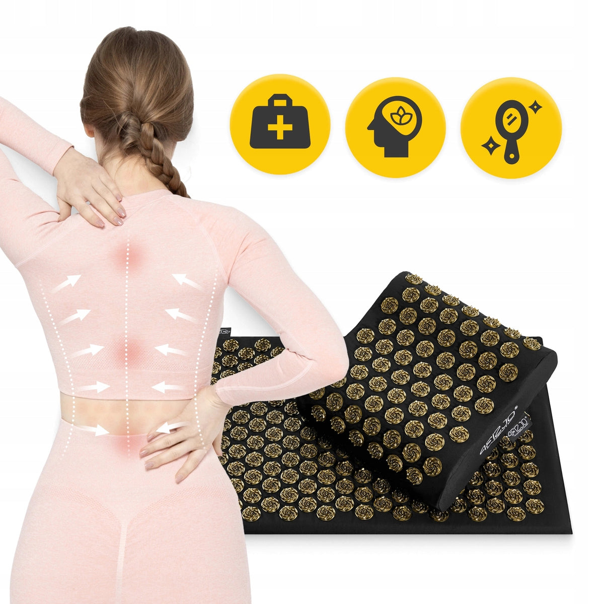 LARGE ACUPRESSURE MAT PILLOW POINT MASSAGE WITH SPIKES SET ERGO Manufacturer code 5907739313881