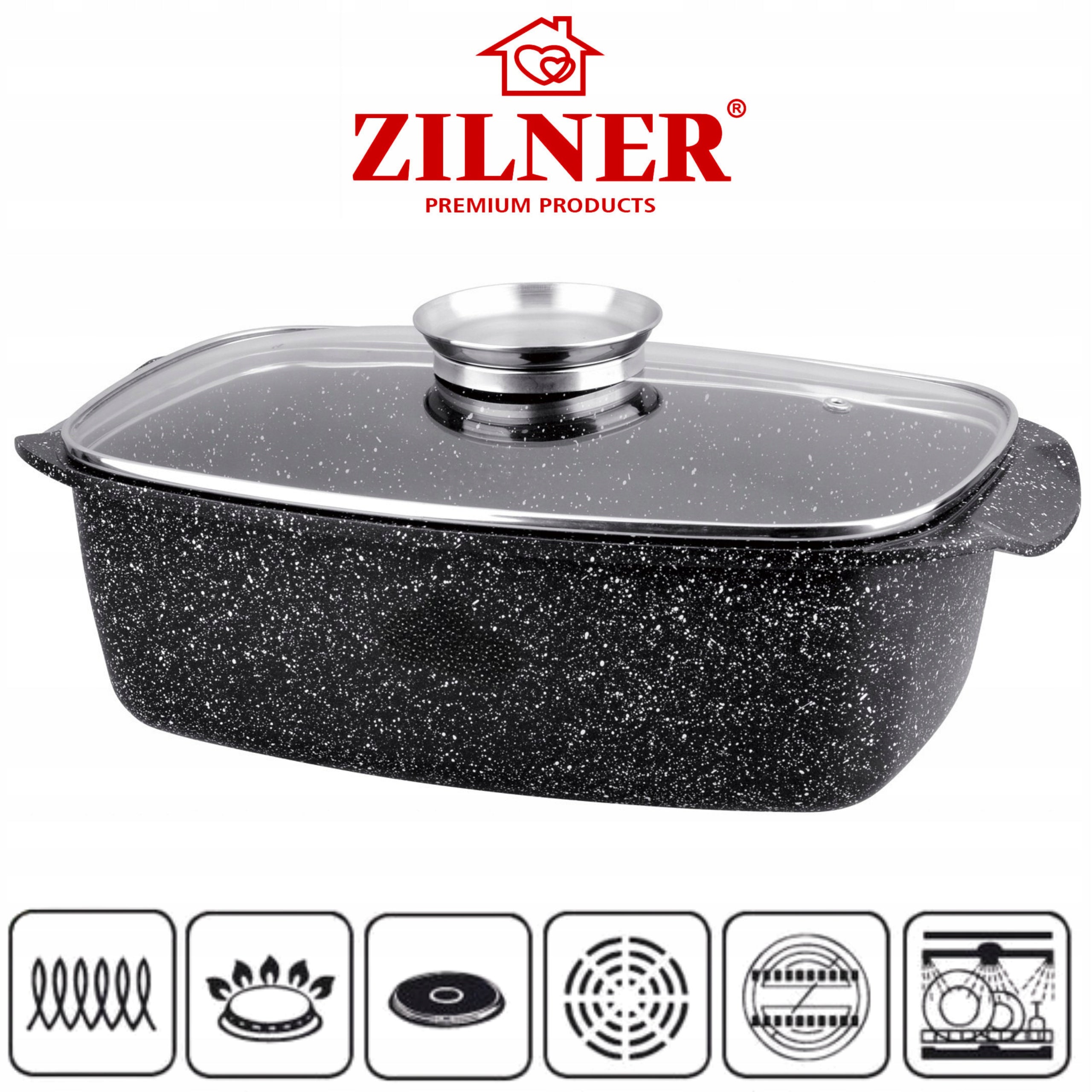 LARGE BAKING PAN 7.7L NON-STICK GAS INDUCTION 34Ø Brand Zilner