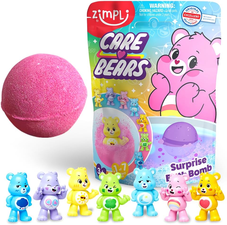 LARGE BATH BALL with surprise CARING BEARS ZIMPLI KIDS