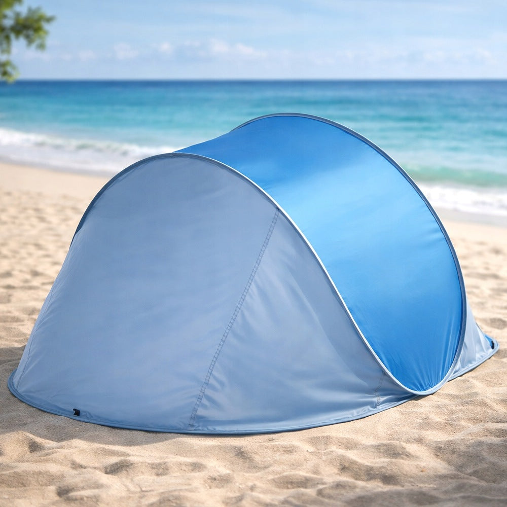 LARGE BEACH TENT SELF-FOLDING POP-UP SCREEN PORTABLE UV+ COVER Packaging status original