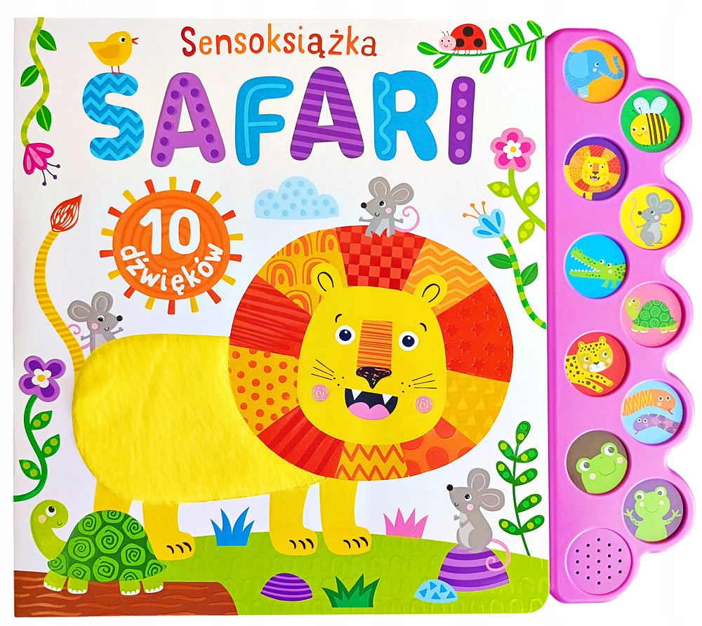 LARGE BEAUTIFUL EDUCATIONAL BOOK TEXTURE COLORS 10 SOUNDS ANIMALS SAFARI Brand no brand