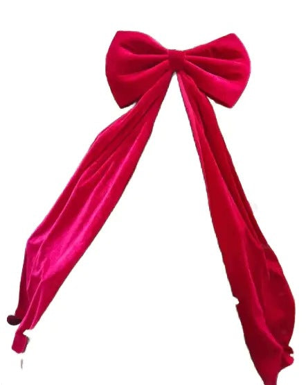 LARGE BOW FOR CHRISTMAS TREE SASH RED BURGUNDY CHRISTMAS 42X120CM Longest dimension 120 cm