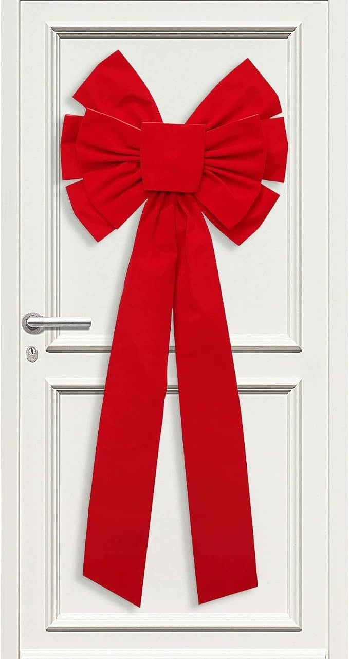 LARGE BOW RED VELOUR FOR VALENTINE'S DAY WEDDING DOOR CHRISTMAS TREE