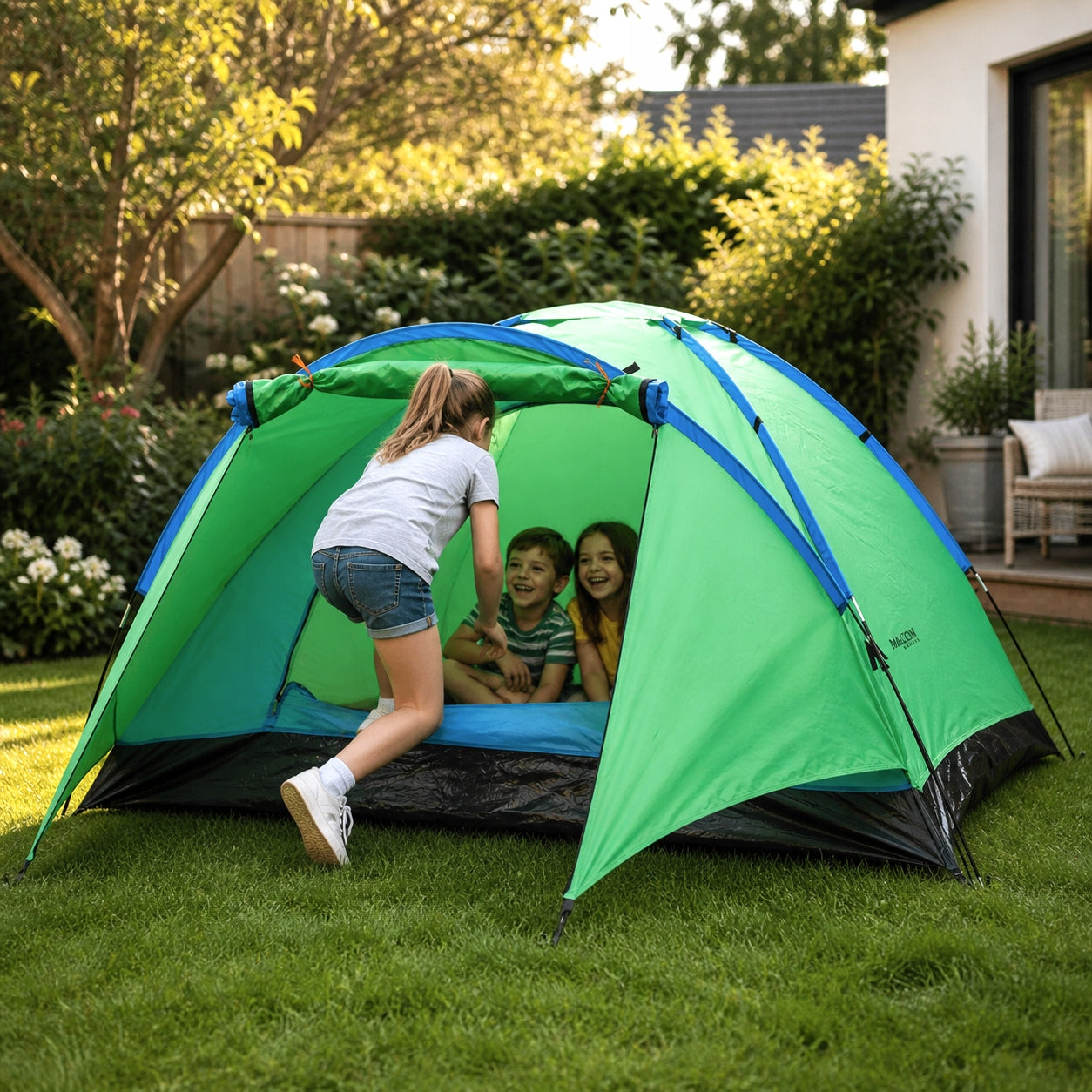 LARGE CAMPING GARDEN TENT 6-PERSON IGLO 240x290cm XXL Model Iglo