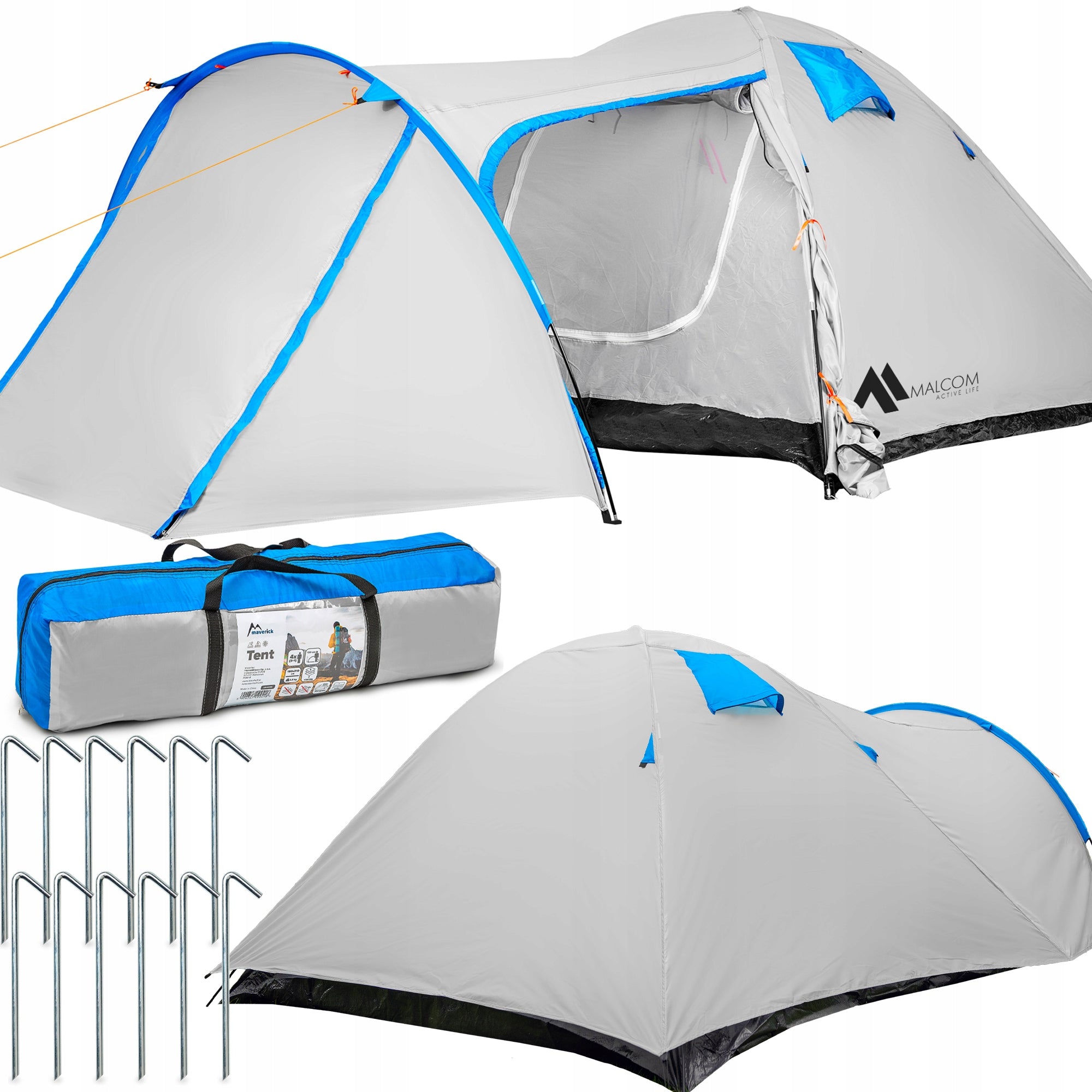 LARGE CAMPING HIKING TENT 4-PERSON IGLO WATERPROOF 180x310cm XXL