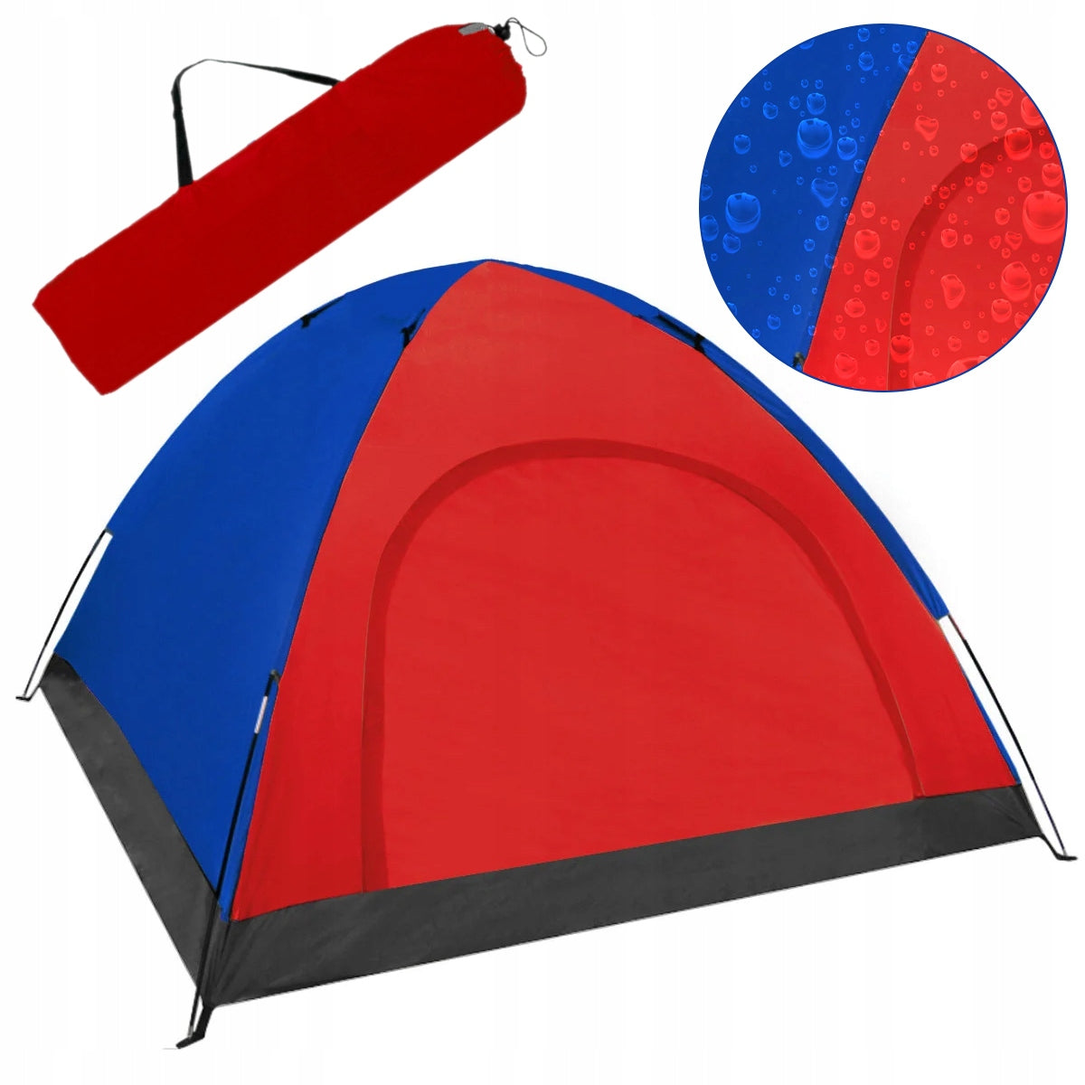 LARGE CAMPING HIKING TENT IGLO FOUR-PERSON 190x190 SET +BAG Number of people 4
