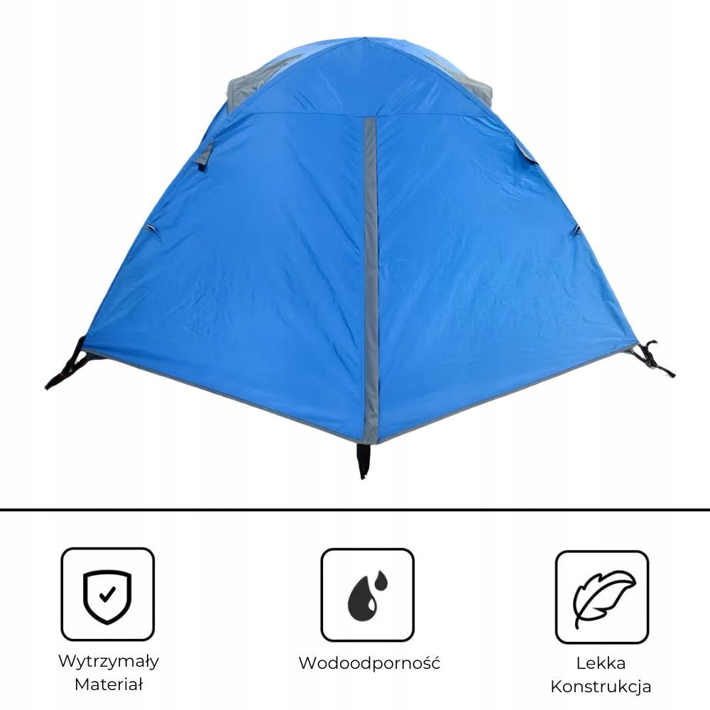 LARGE CAMPING TENT 2 SEATER HIKING WATERPROOF 3000mm + COVER Manufacturer code Namiot turystyczny dwuosobowy wodoodporny