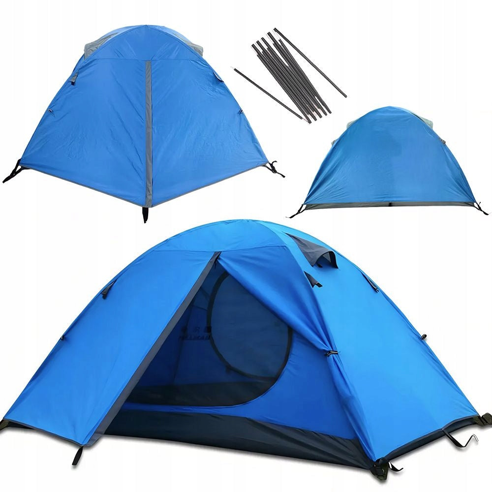 LARGE CAMPING TENT 2 SEATER HIKING WATERPROOF 3000mm + COVER