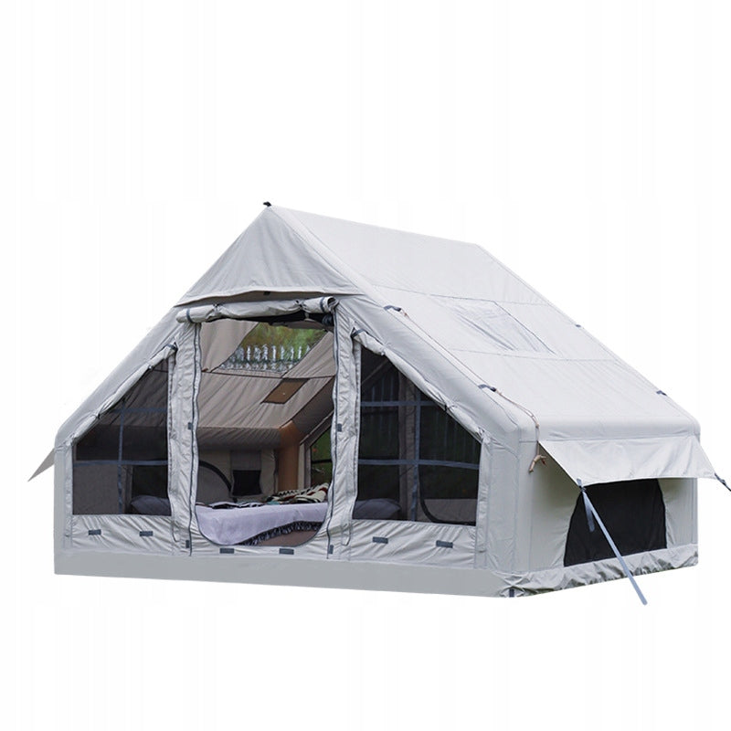 LARGE CAMPING TENT PUMPED 4 PERSON INFLATABLE PUMP 6.4m2 320x200CM