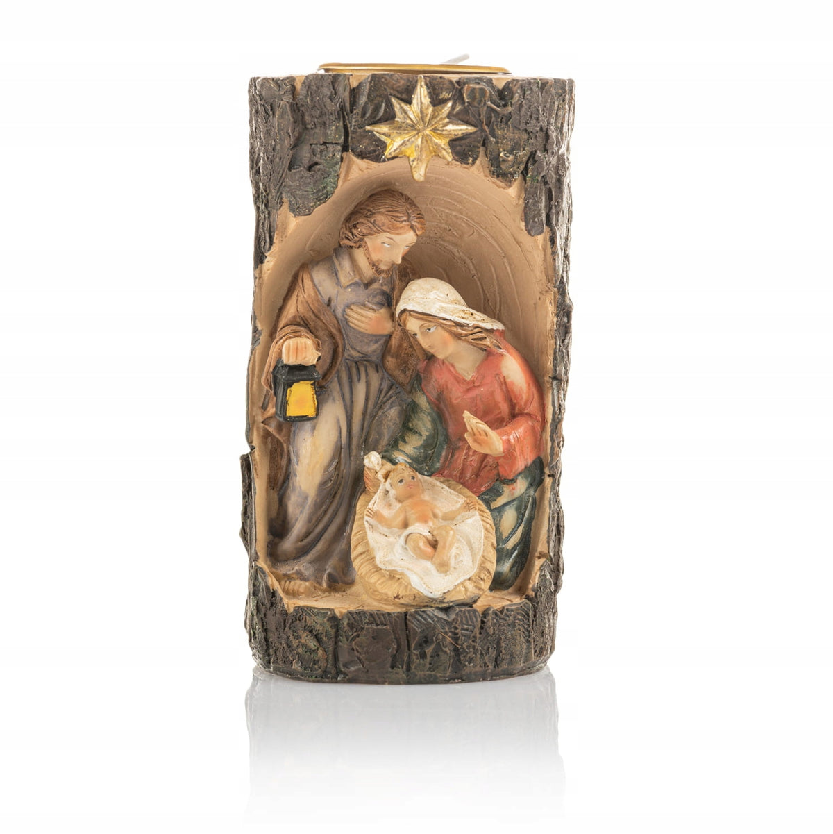 LARGE CANDLE STAND, CHRISTMAS NATIVE, CHRISTMAS, HOLY FAMILY