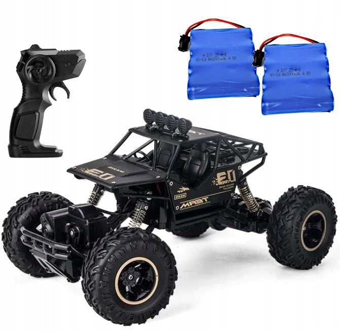 LARGE CAR REMOTE CONTROLLED RC METAL 4x4 REMOTE CONTROL 2X BATTERY