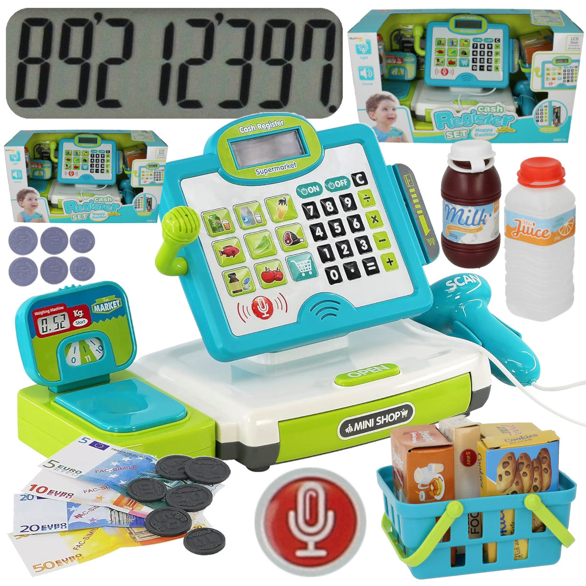 LARGE CASH REGISTER SHOP Interactive with CALCULATOR for children SET Brand Stator