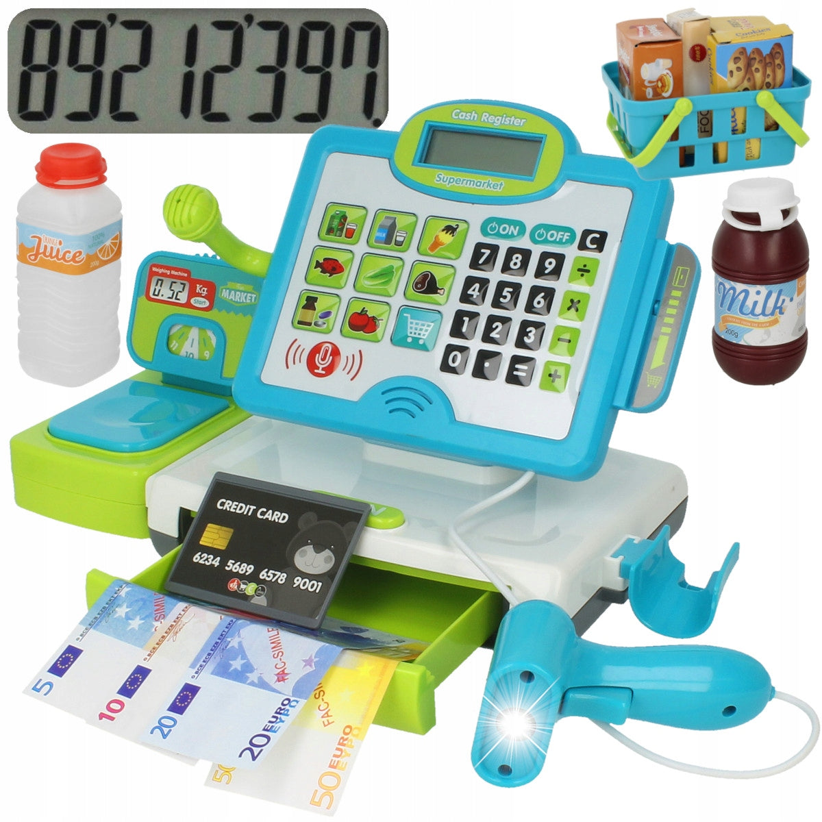 LARGE CASH REGISTER SHOP Interactive with CALCULATOR for children SET