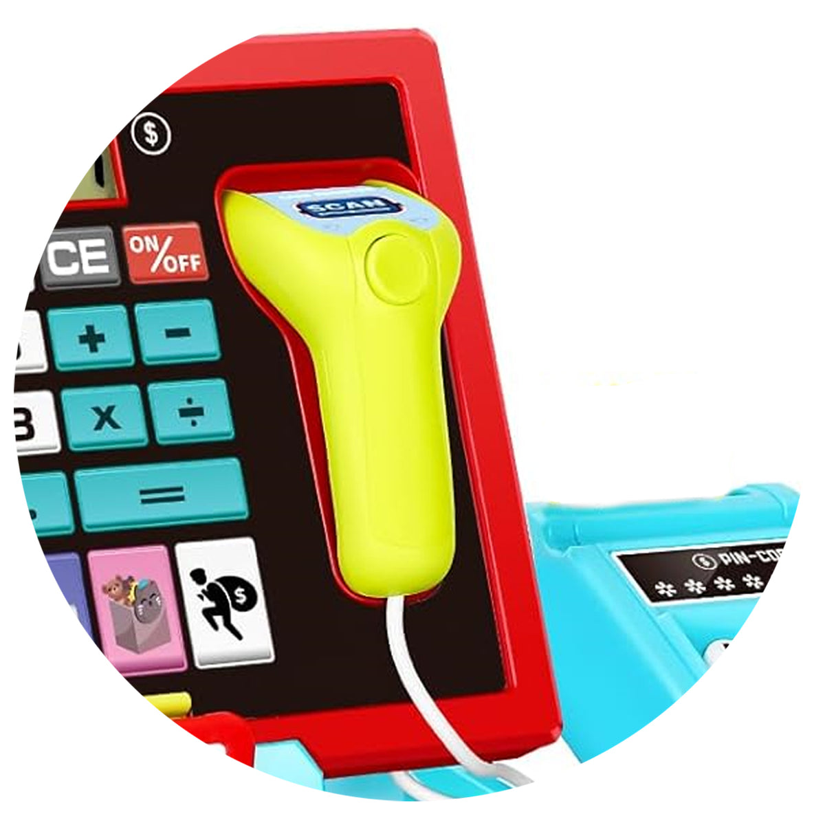 LARGE CASH REGISTER Shop FOR CHILDREN CALCULATOR Scanner SOUND MATADI AKC Packaging status original