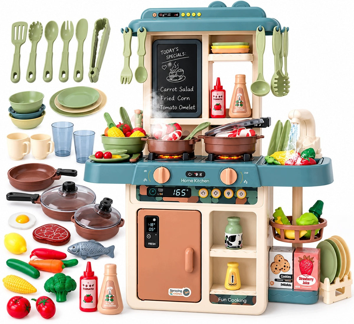 LARGE CHILDREN'S KITCHEN 55 EL STEAM WATER LIGHT SOUNDS XXL Manufacturer code 59057211810296262