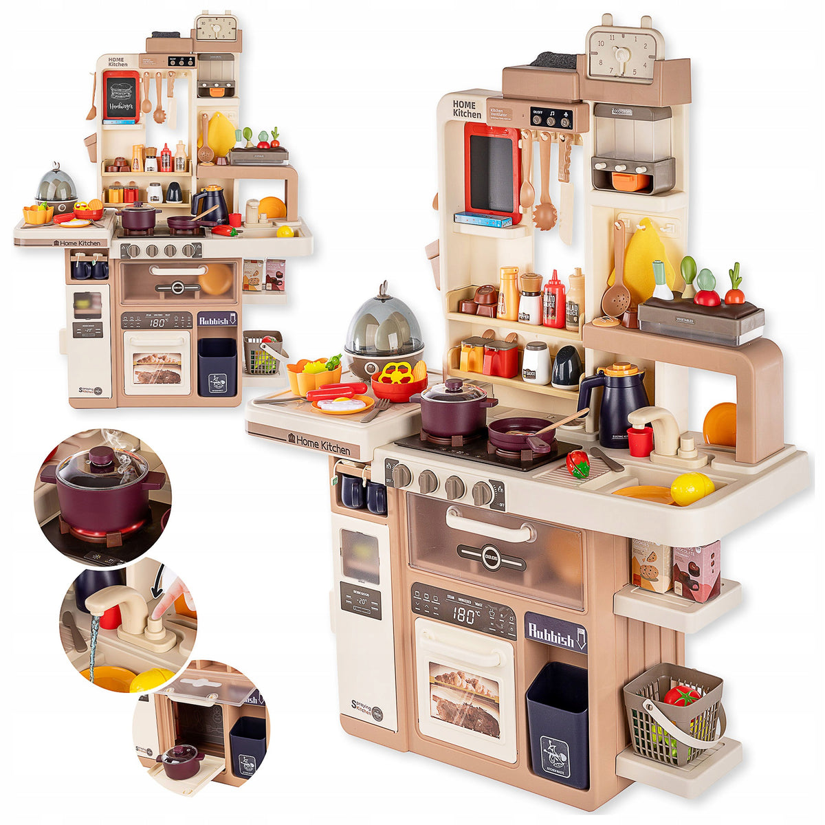 LARGE CHILDREN'S KITCHEN INTERACTIVE LIGHT SOUND WATER COUPLE 88 ACCESSORIES