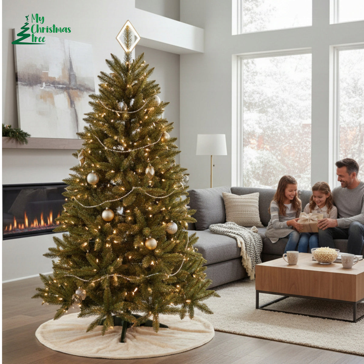 LARGE CHRISTMAS TREE ARTIFICIAL DENSE MOUNTAIN SPRUCE 220 cm PREMIUM Packaging status original