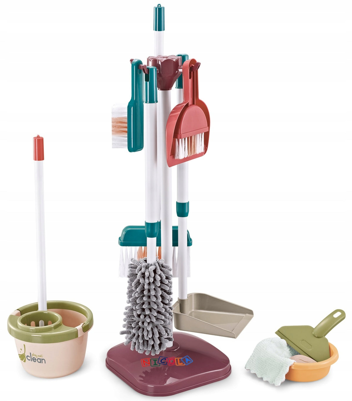 LARGE CLEANING KIT FOR CLEANING MOP BUCKET BROOM ACCESSORIES 5854 Brand Nicola Toys
