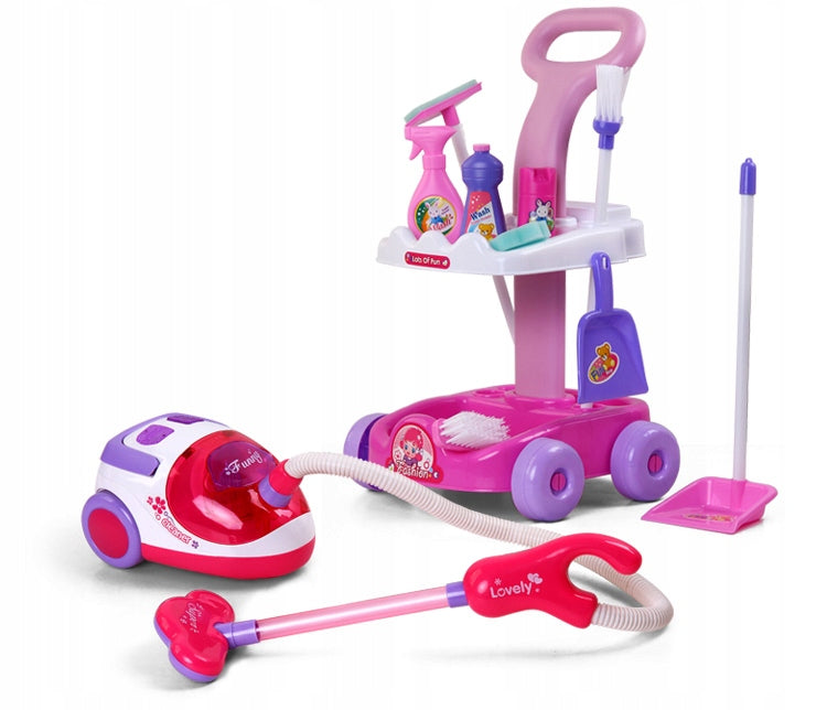 LARGE CLEANING KIT VACUUM CLEANER TROLLEY MOP BROOM