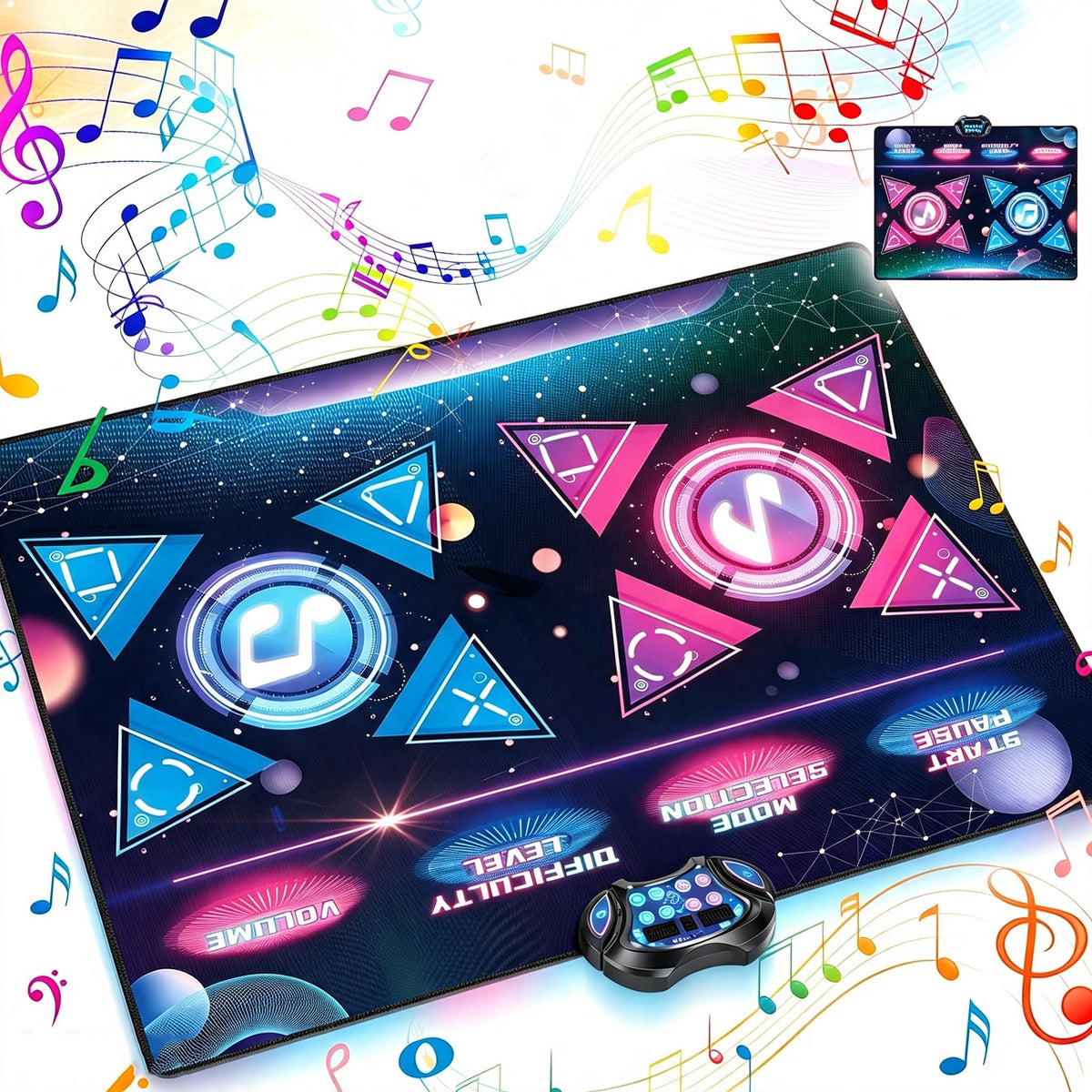 LARGE DANCE MAT MUSICAL DOUBLE DANCE GAME 12 GAMES 120x89