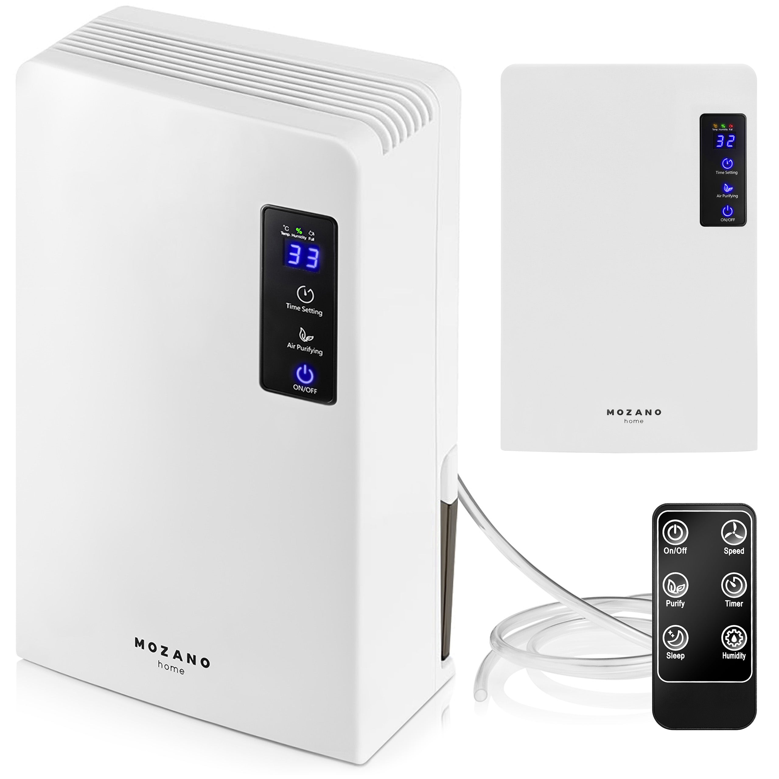 LARGE DEHUMIDIFIER MOISTURE ABSORBER PURIFIER 90W 2200ml UV+TIO2