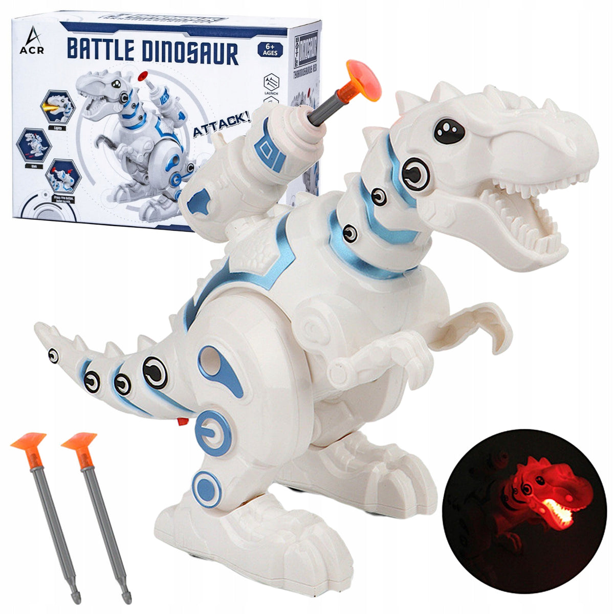 LARGE DINOSAUR TREX INTERACTIVE ROBOT WALKS ROARING GLOWS EARTH FOR CHILDREN