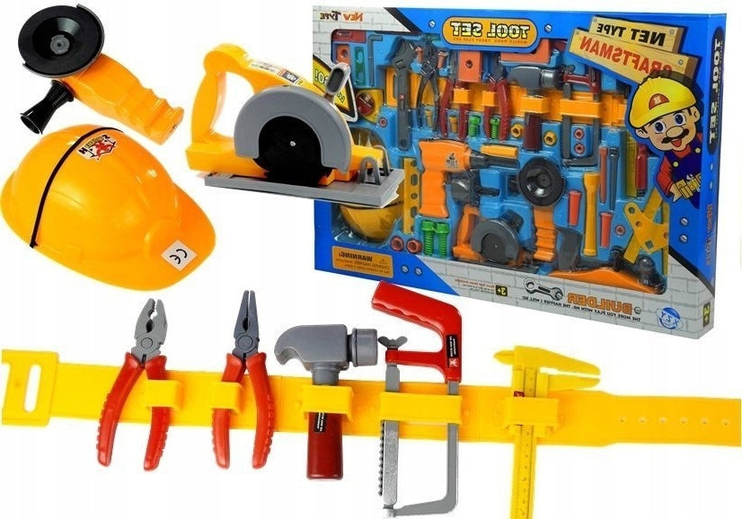 LARGE DIY KIT WORKSHOP TOOLS HELMET BELT FOR CHILDREN 55 EL.