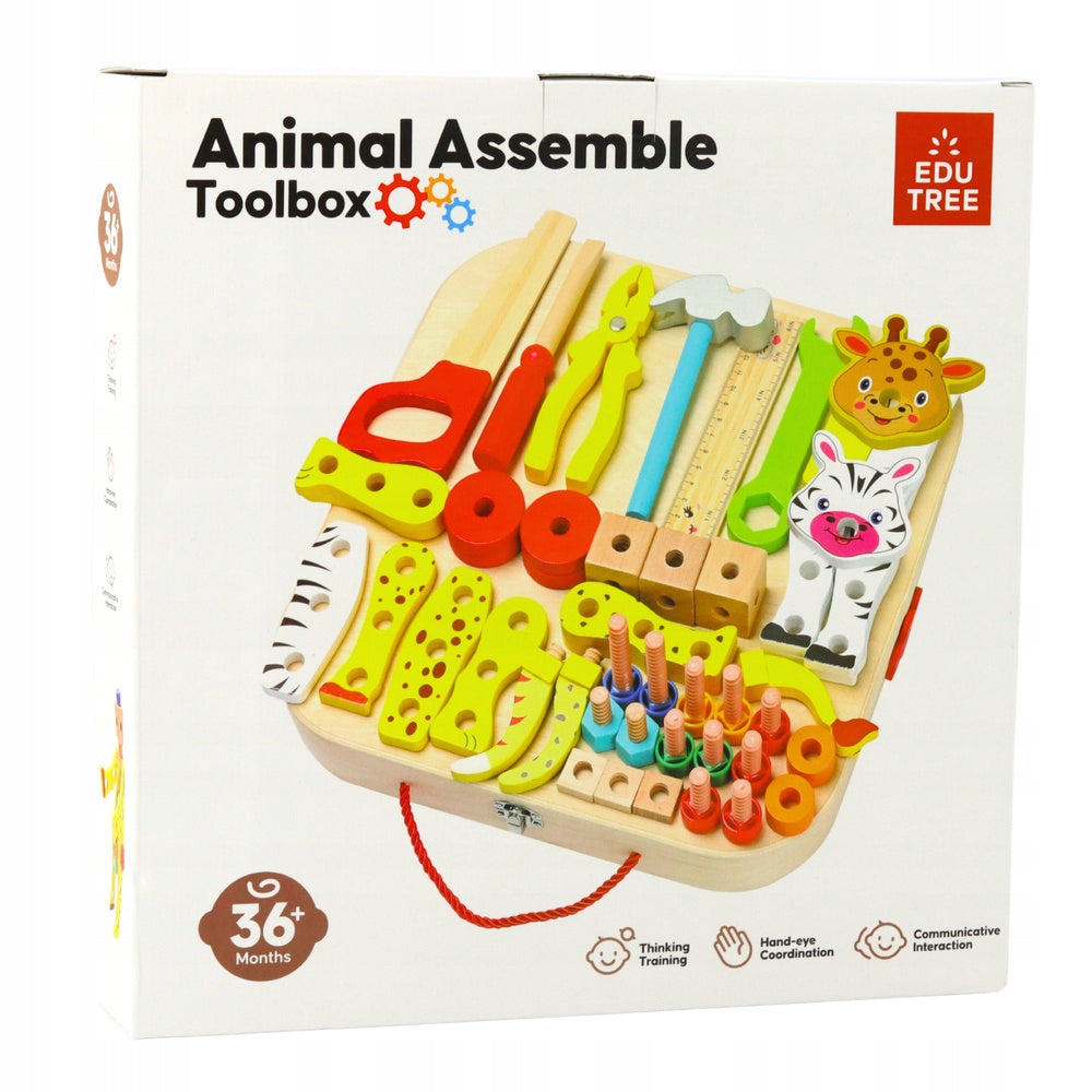 LARGE DIY WOODEN ANIMAL SET FOR TWISTING IN A 59EL SUITCASE Packaging status original
