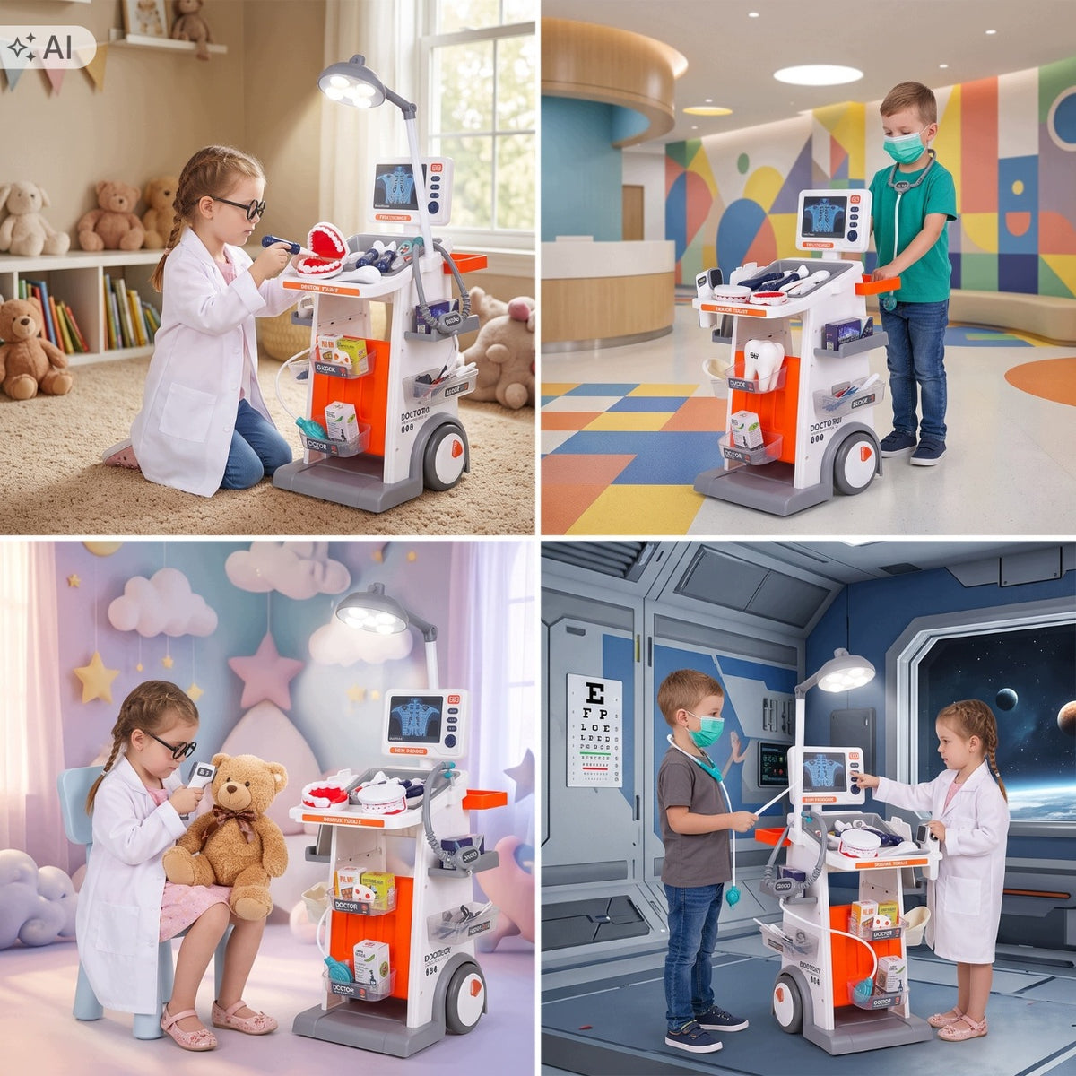 LARGE DOCTOR'S SET FOR CHILDREN DOCTOR SMALL DOCTOR + ACCESSORIES 30 EL. Packaging status original