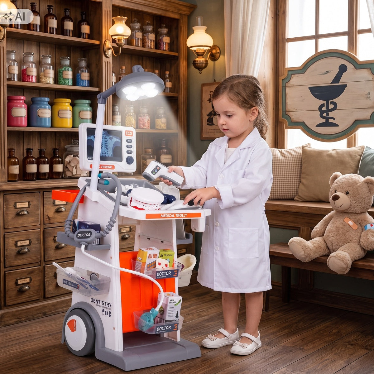 LARGE DOCTOR'S SET FOR CHILDREN DOCTOR SMALL DOCTOR + ACCESSORIES 30 EL. Role doctor